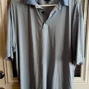 FootJoy Men's Polo Shirt - Blue and White Stripes